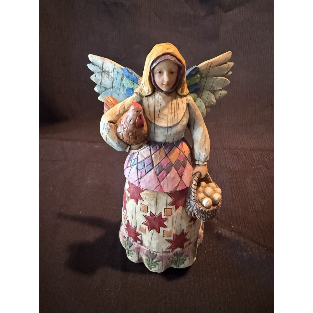 Jim Shore Heartwood Creek Angel of Faithfulness Chicken Egg Figurine 108918